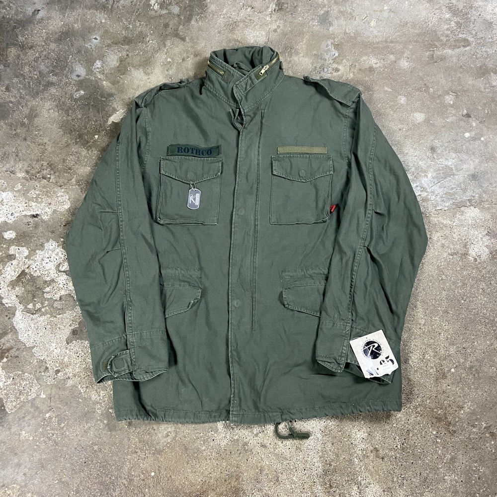 NWT Rotcho U.S. Military M-65 Field Jacket Size Large Green Full Zip Outdoor NEW